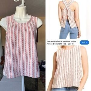 MADEWELL Buclé Strip Cross Back Tank Top, size S, like new .